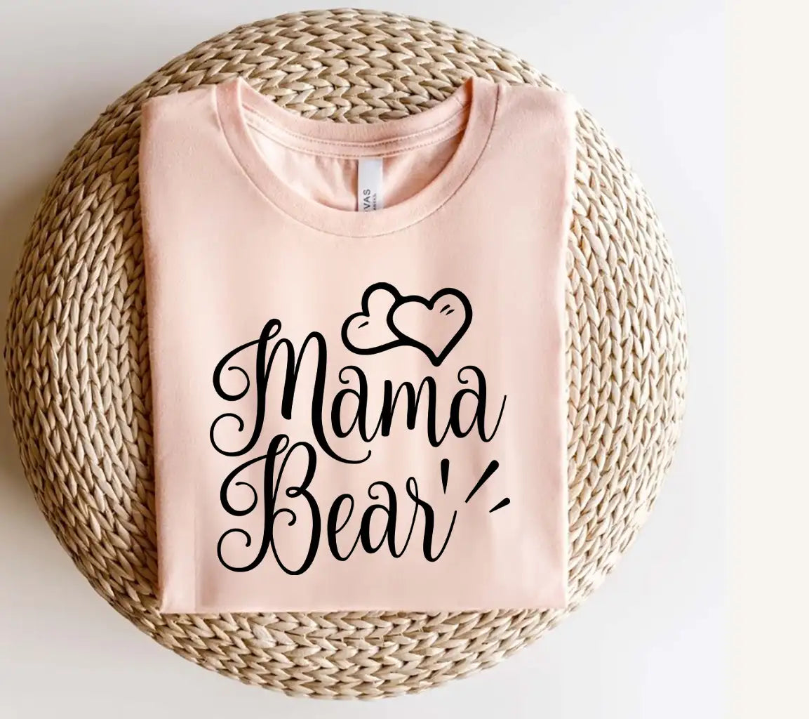 Mama Bear SVG -  Drawing with Hearts SVG