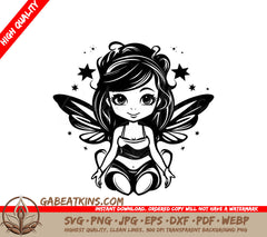  Fairy with Wings SVG - Whimsical Cartoon Design SVG
