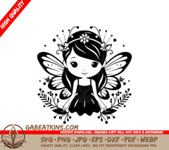  Fairy with Butterfly Wings SVG - Whimsical Enchanted Forest Design SVG