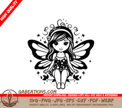 Fairy with Butterfly Wings SVG - Adorable Cartoon Fantasy Design SVG