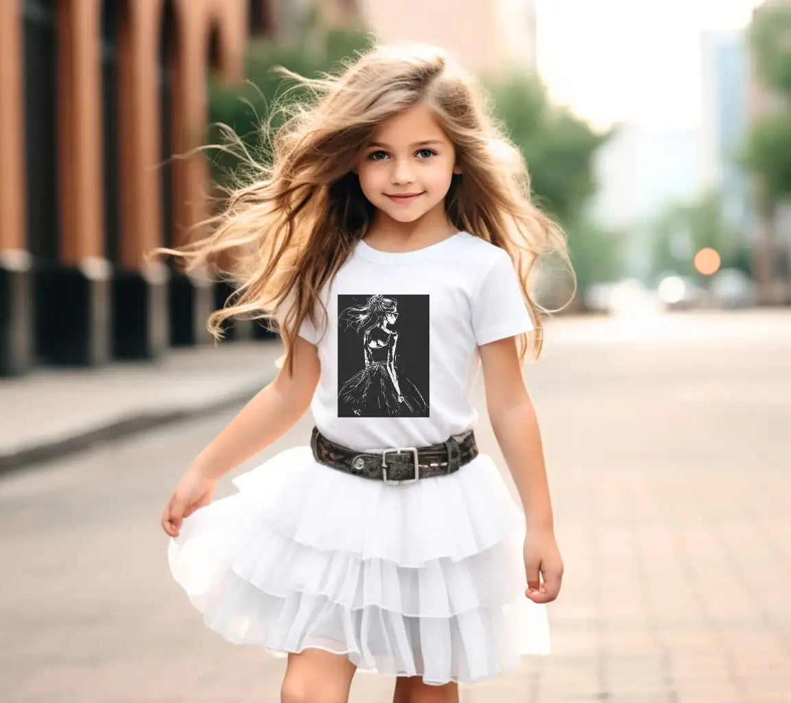  Fashion Model Sketch SVG - Hand Drawn Woman in Dress on Chalkboard SVG