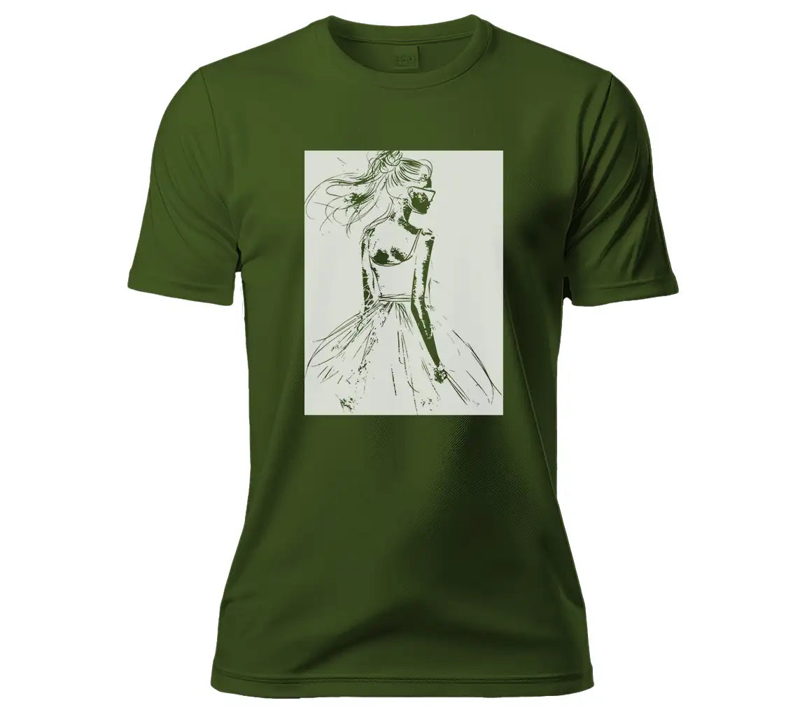  Fashion Model Sketch SVG - Hand Drawn Woman in Dress on Chalkboard SVG