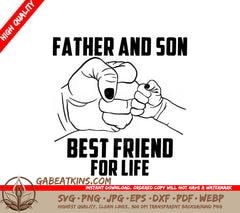 Father and Son Holding Hands SVG -  Drawing - Best Friend For Life SVG