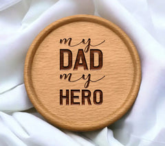My Dad My Hero SVG - Black Letters on White Background - Fathers Day Design SVG