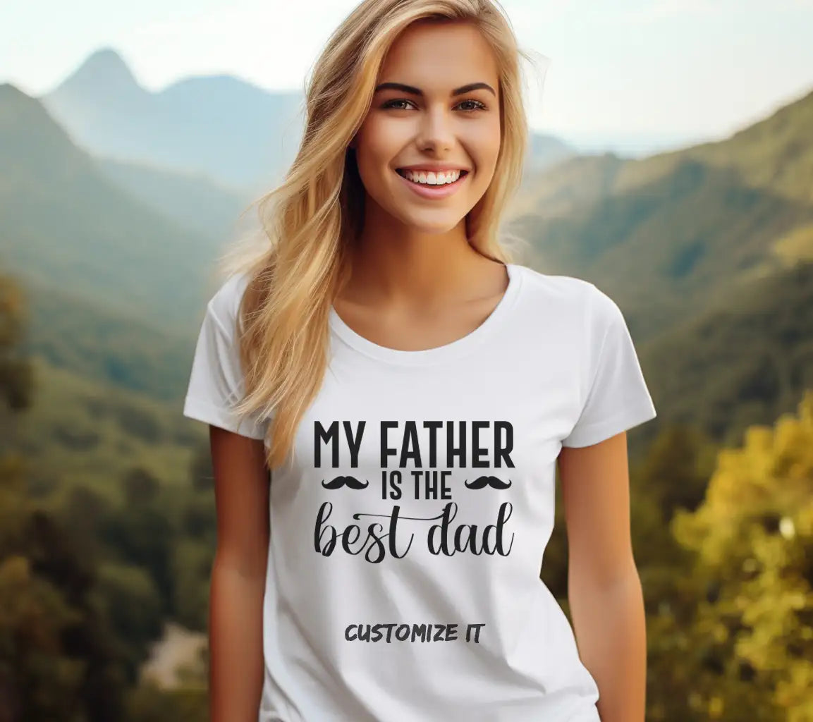 My Father Is The Best Dad SVG with Mustache - Fathers Day Design SVG