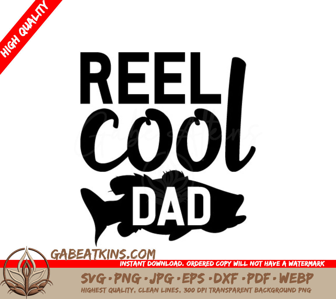 Reel Cool Dad SVG -  Fish Design SVG