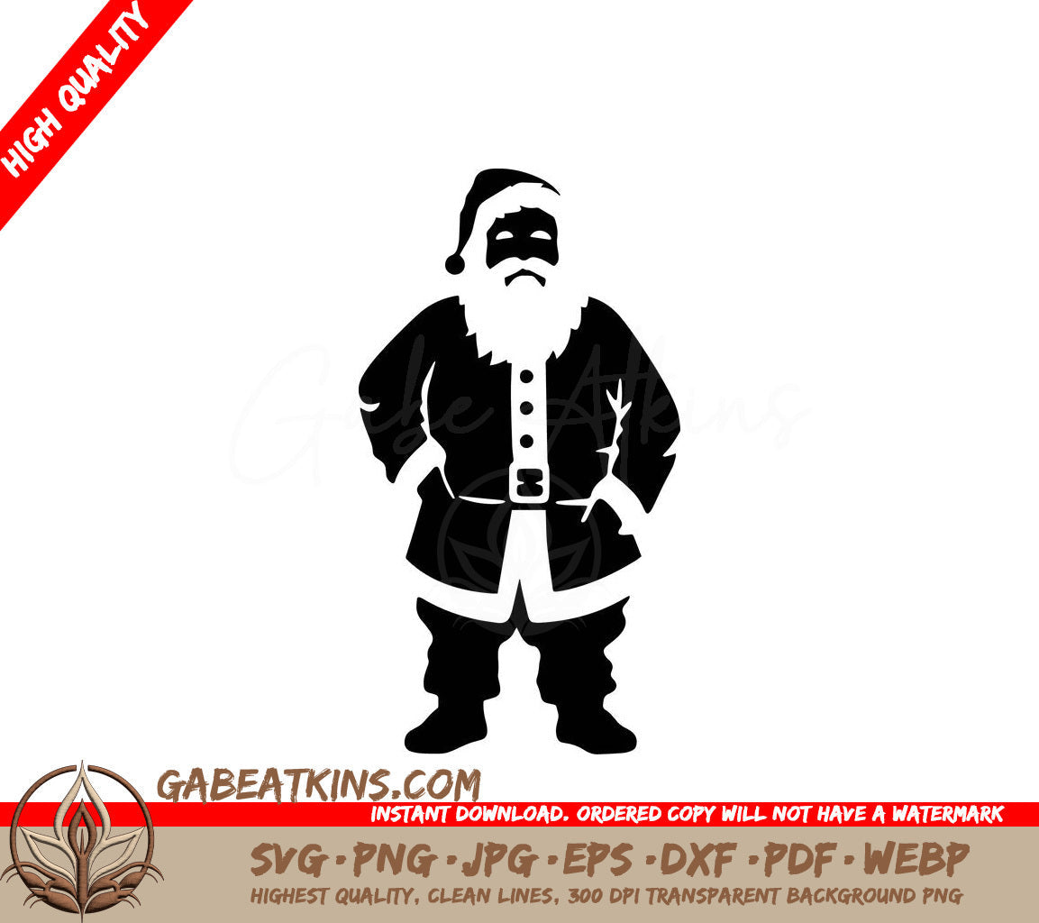  Santa Claus Wearing A Mask SVG - Festive Santa Claus SVG