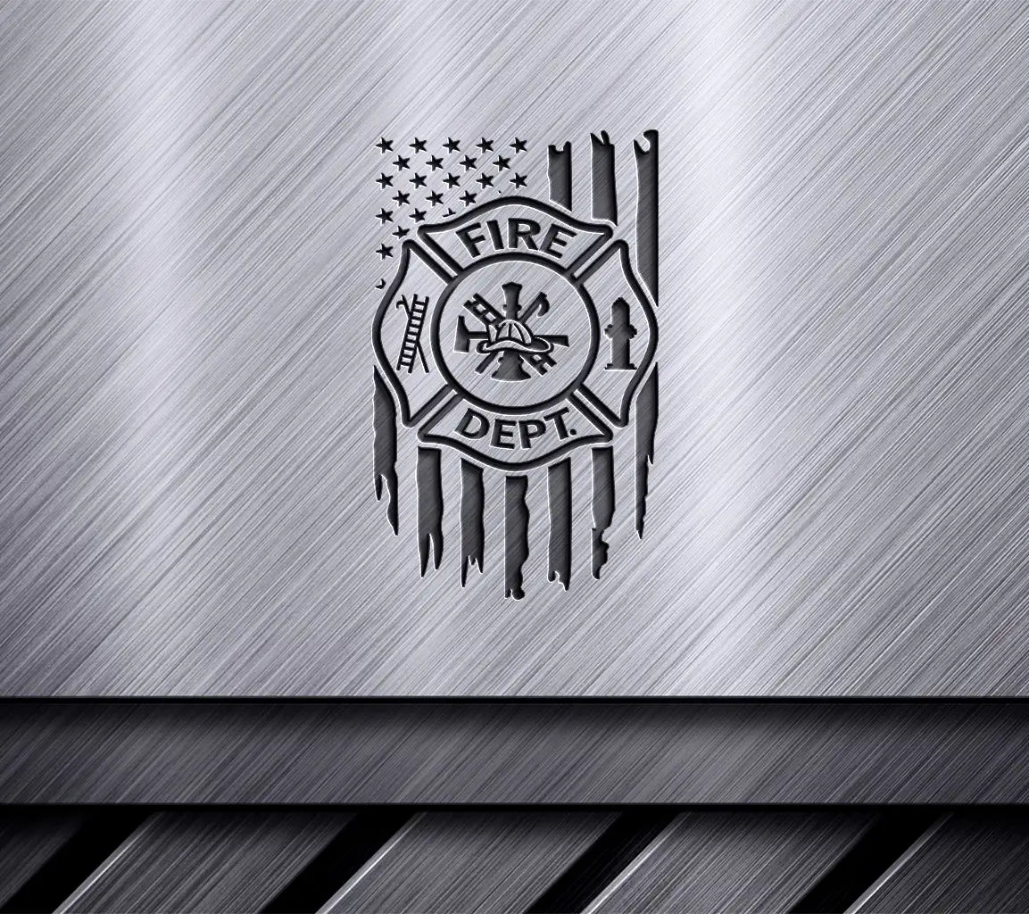  Firefighter Design SVG with American Flag Background SVG