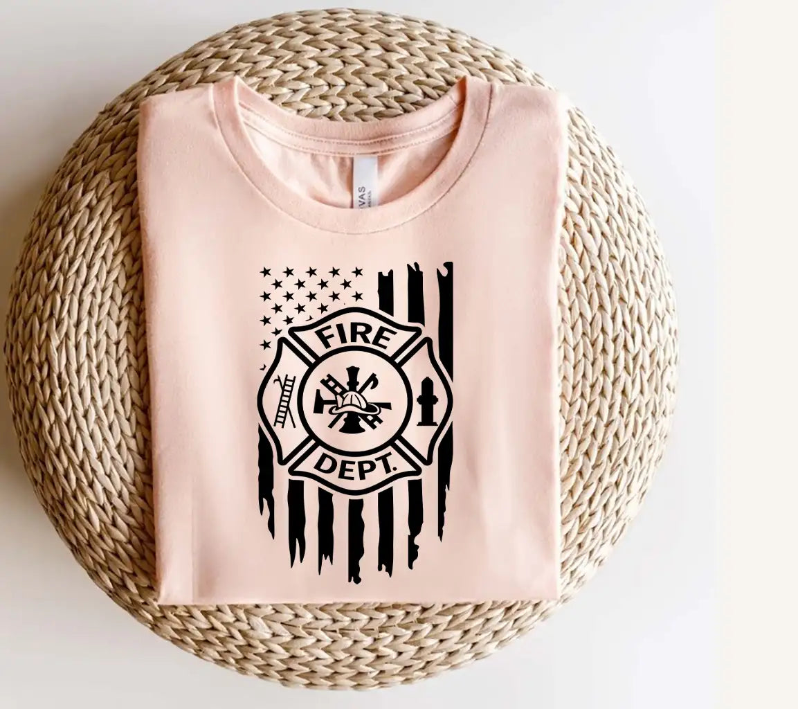  Firefighter Design SVG with American Flag Background SVG