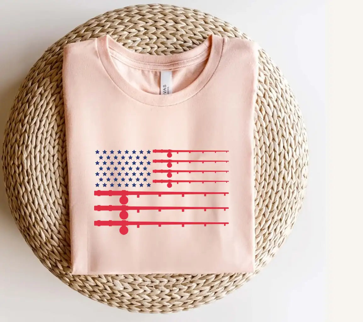 American Flag Fishing SVG - Rods & Stars Design SVG
