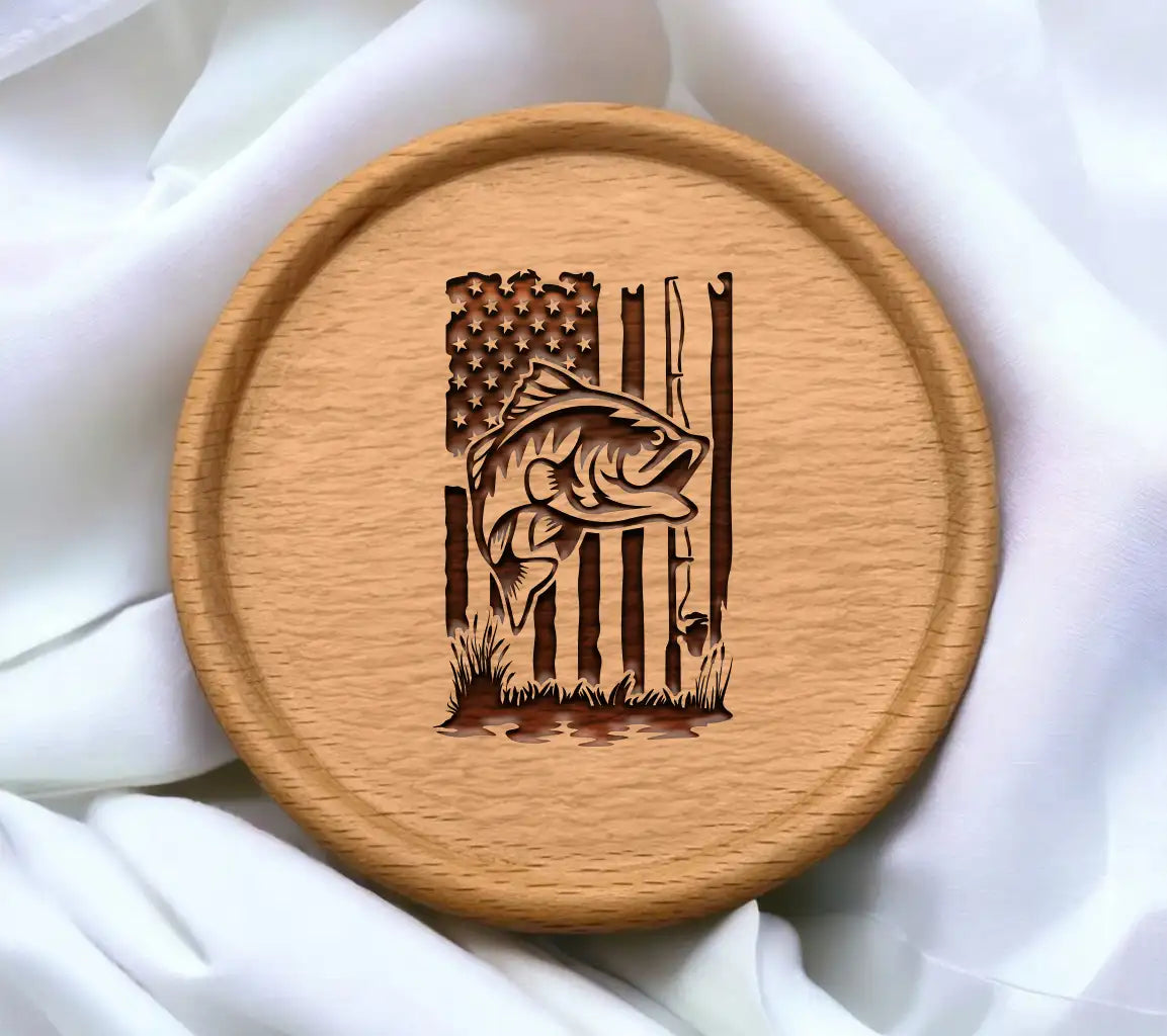 Distressed American Flag Fish SVG SVG