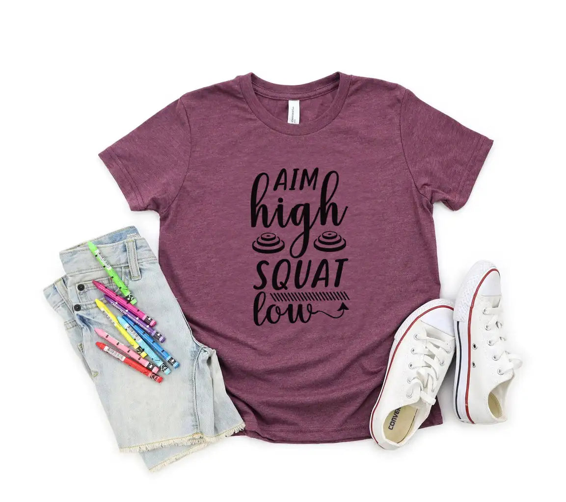 Aim High Squat Low Fitness SVG Poster -  SVG