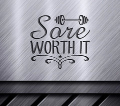 Sore Worth It Fitness Design SVG - Dumbbell & Star SVG