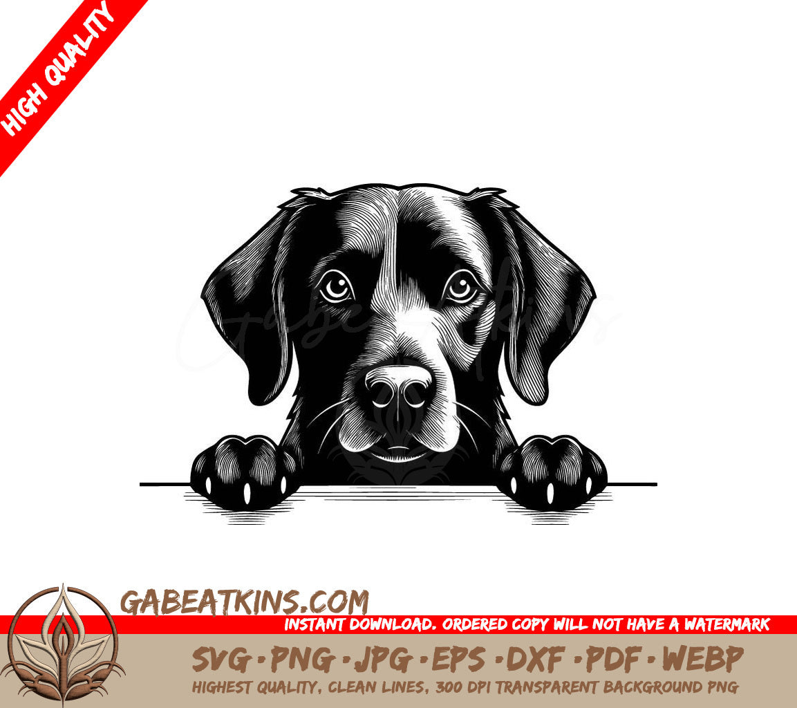  Flat-Coated Retriever Dog SVG - Table Pose SVG