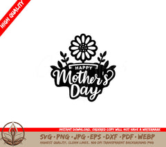 Floral Mothers Day Greeting SVG Art File
