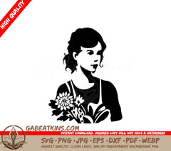  A Woman Holding Flowers SVG - Florist SVG