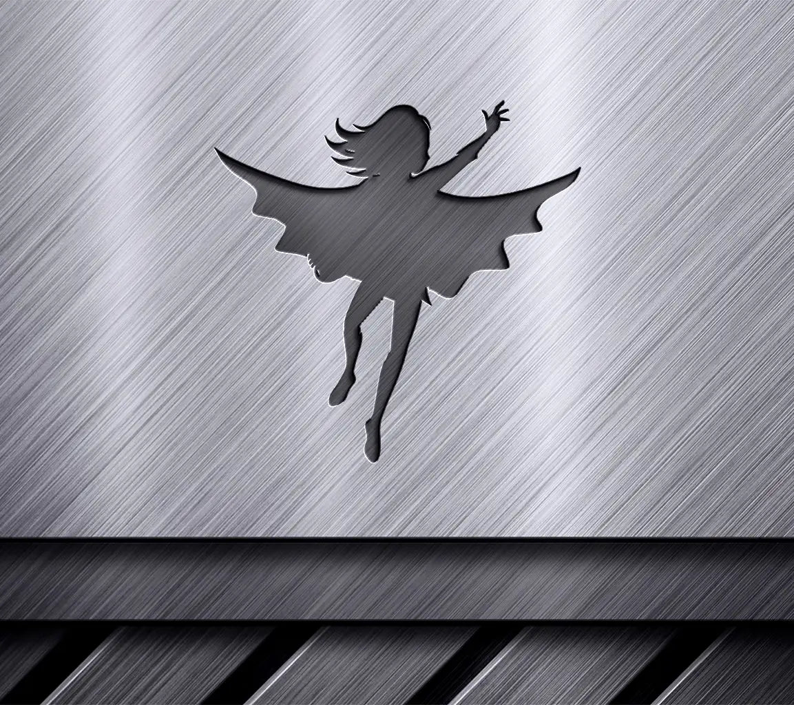 Flying Superhero Woman Silhouette SVG SVG