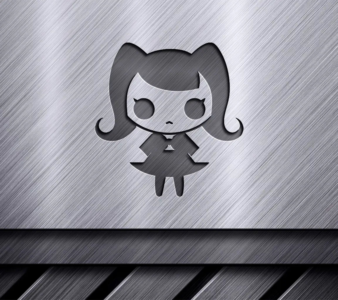 ## Ghoulishly Cute Goblin Girl with Pigtails - Halloween SVG SVG