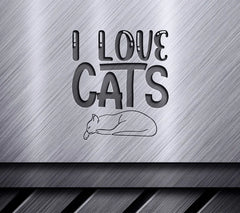 I Love Cats Sleeping Cat SVG -  Drawing SVG
