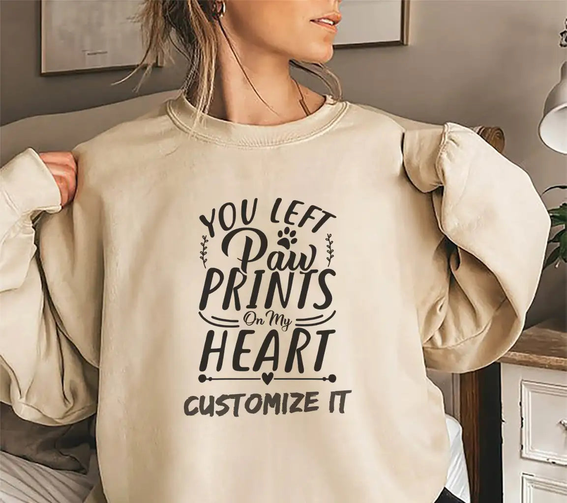 You Left Paw Prints On My Heart Funny Cat SVG Design SVG