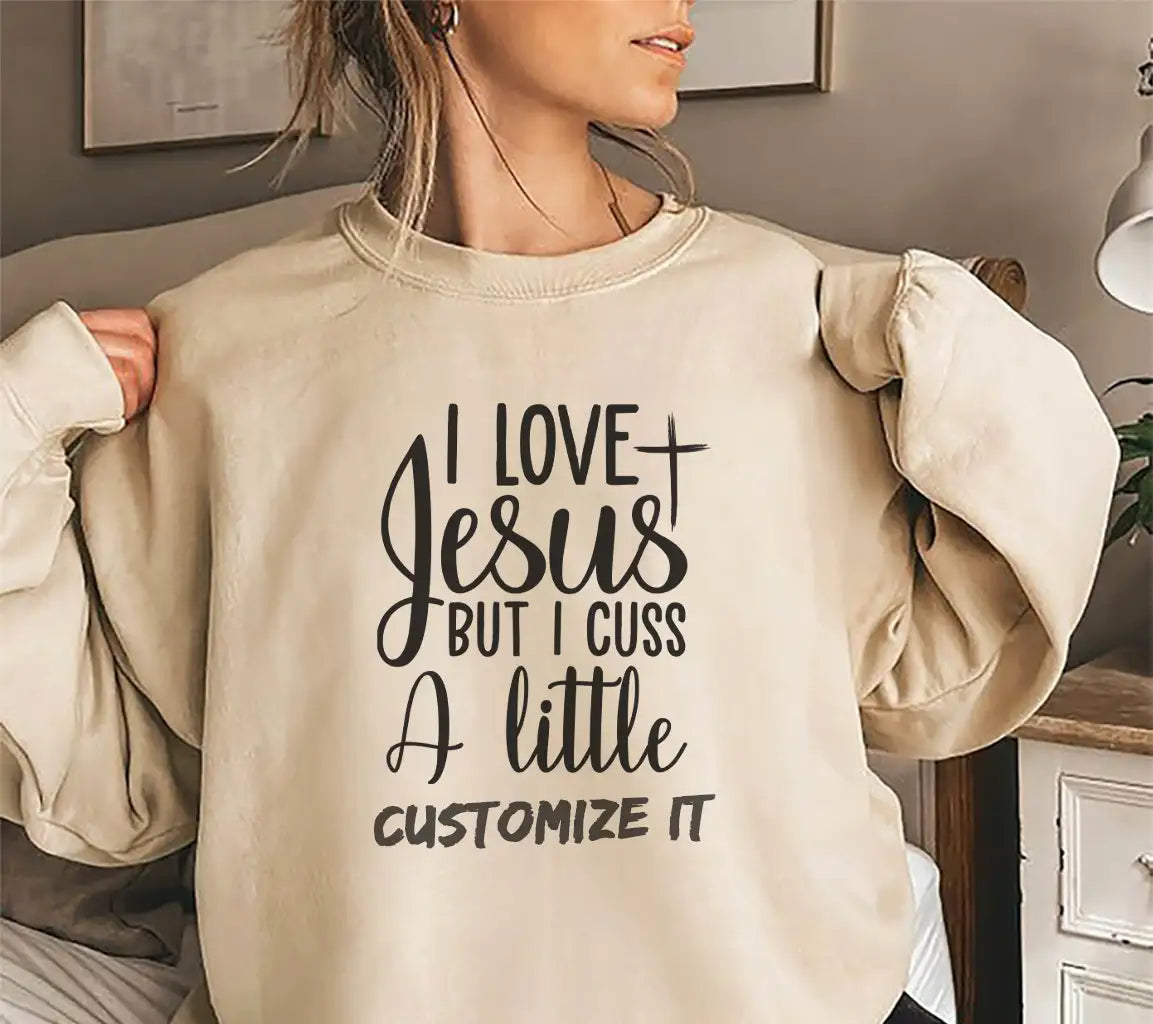 Funny Christian SVG I Love Jesus But I Cuss A Little SVG
