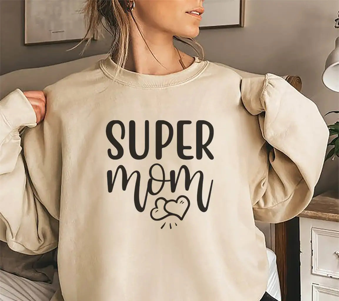 Super Mom SVG with Hearts - Funny Mom Design SVG