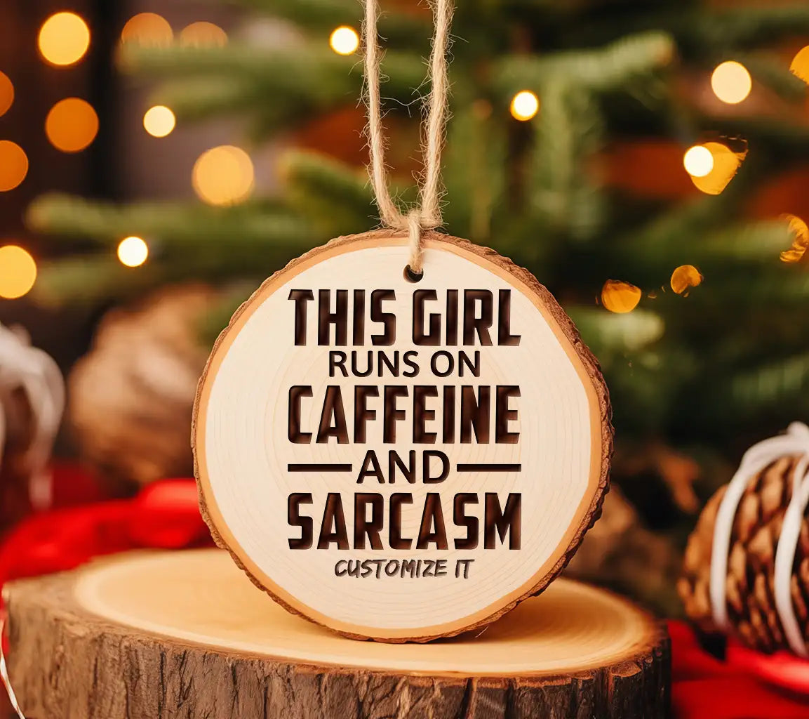 Funny This Girl Runs On Caffeine And Sarcasm SVG Cut File SVG