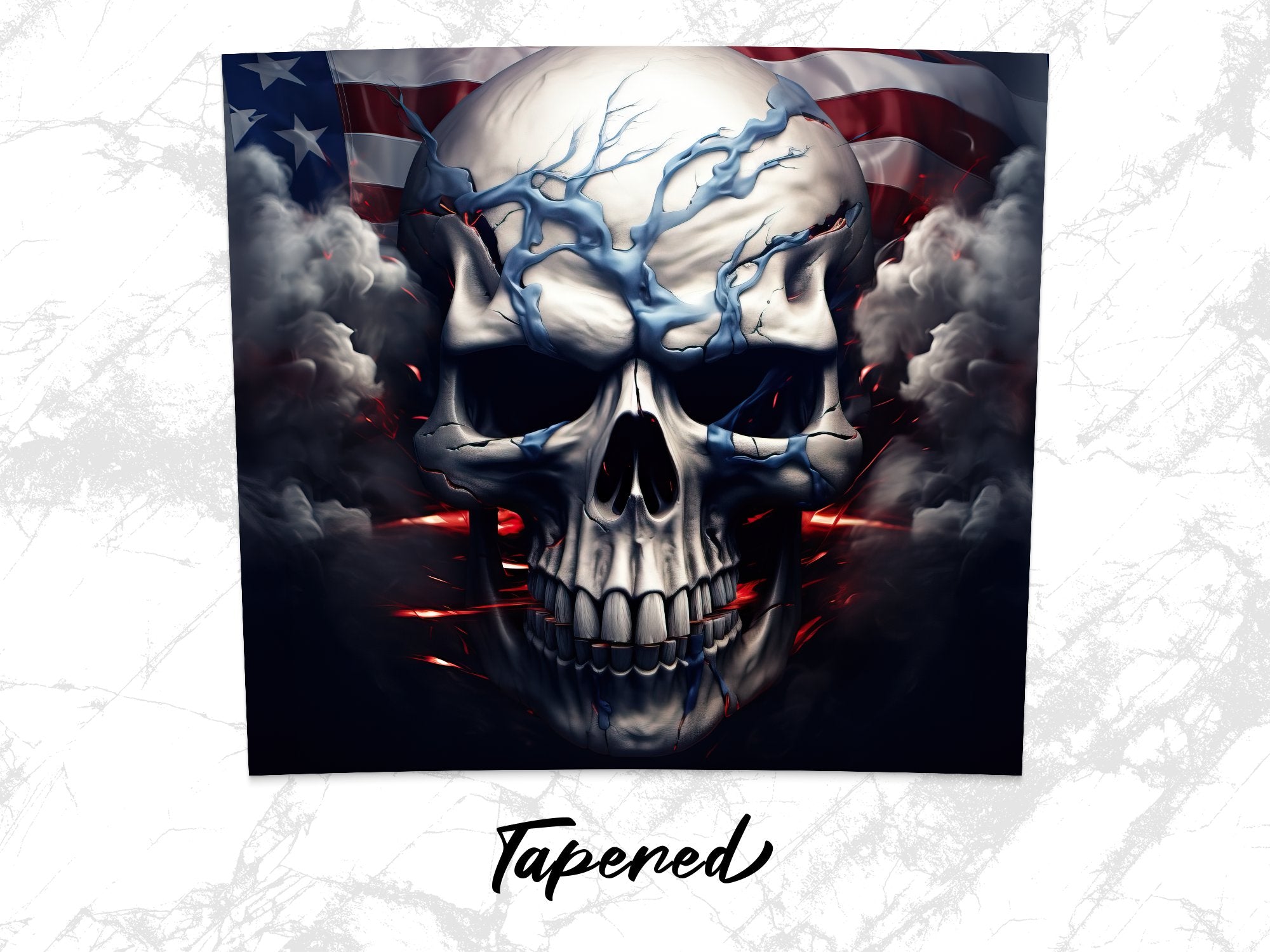 Valor in the Veins: 3D Skull & American Flag 20oz Tumbler Wrap Sublima | 3D Skull & American Flag 20oz Tumbler Wrap Sublimation PNG