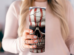 American Flag Skull Tumbler Design | Patriotic 20oz Cup Wrap | Digital Download | USA Pride Sublimation Art | Independence Day Tumbler Wrap - Gabe Atkins Designs
