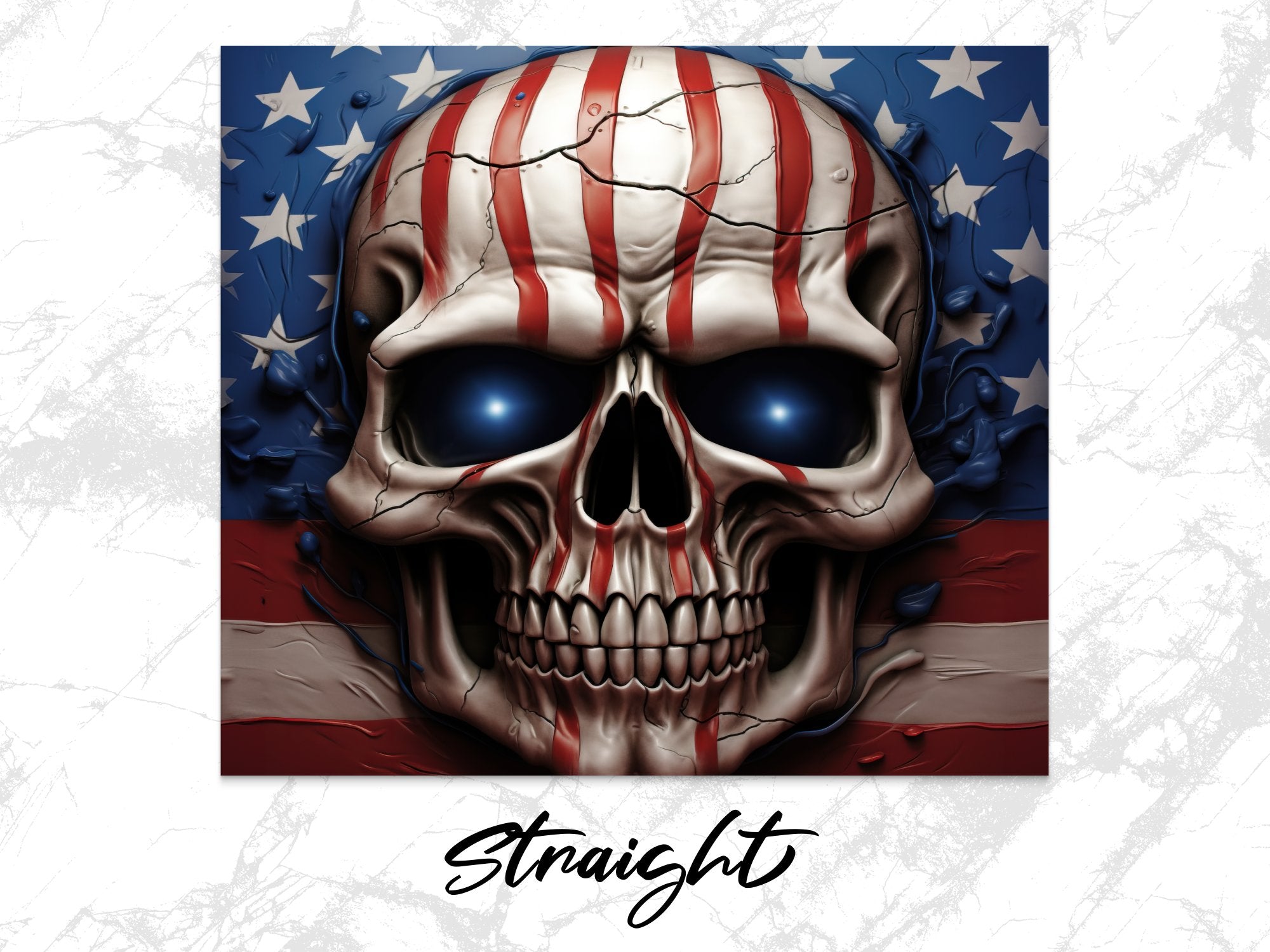 American Flag Skull Tumbler Design | Patriotic 20oz Cup Wrap | Digital Download | USA Pride Sublimation Art | Independence Day Tumbler Wrap - Gabe Atkins Designs
