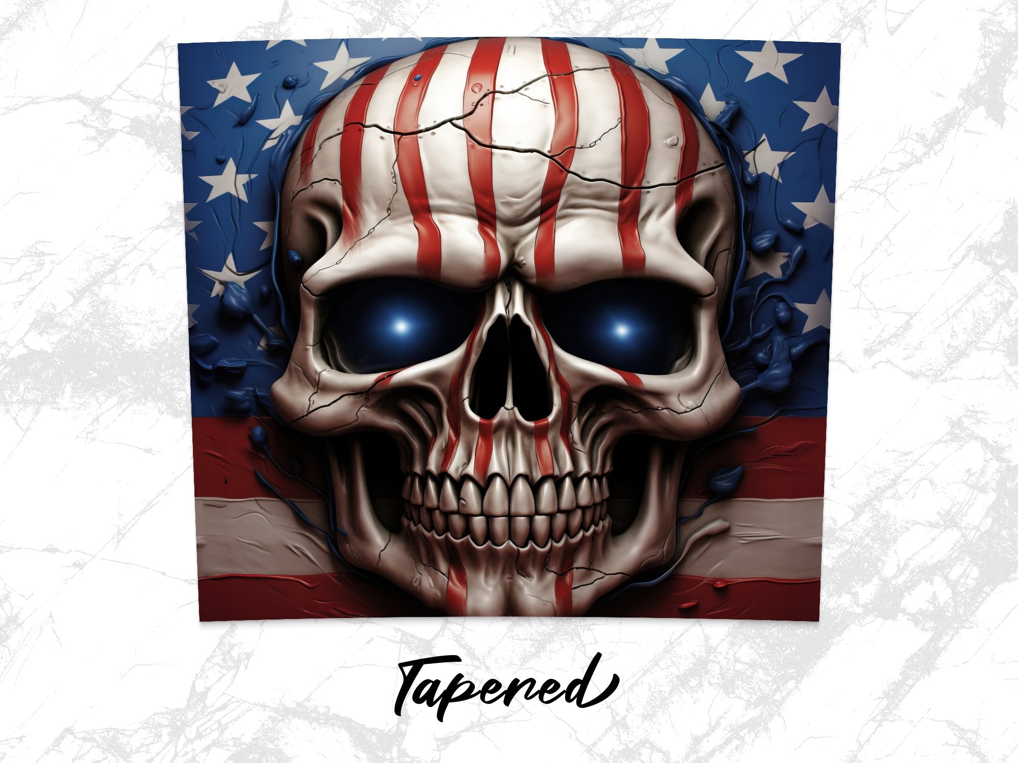 American Flag Skull Tumbler Design | Patriotic 20oz Cup Wrap | Digital Download | USA Pride Sublimation Art | Independence Day Tumbler Wrap - Gabe Atkins Designs