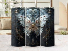 Frosted Elegance: Winter Motifs and Butterflies 20oz Tumbler Wrap Subl | Butterflies 20oz Tumbler Wrap Sublimation PNG Collection