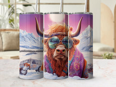 Festive Highland Cow 20oz Tumbler Wrap Designs - Set of 29 Sublimation | Festive Highland Cow 20oz Tumbler Wrap Designs - Set
