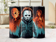 Iconic Horror Characters: Spine-Chilling 20oz Tumbler Wrap Sublimation PNG - Gabe Atkins Designs