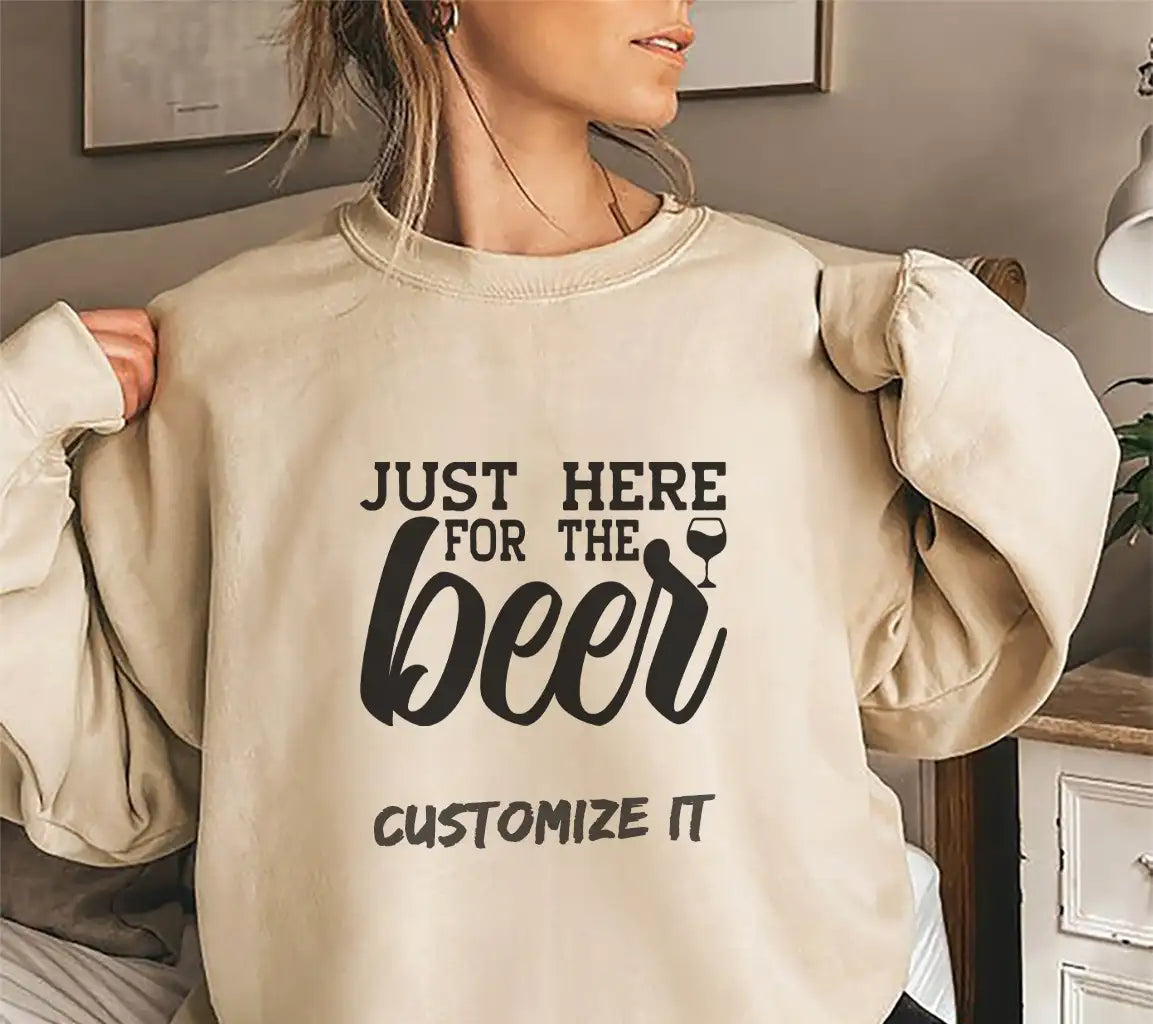 Just Here For The Beer SVG -  Wine Glass Sign SVG