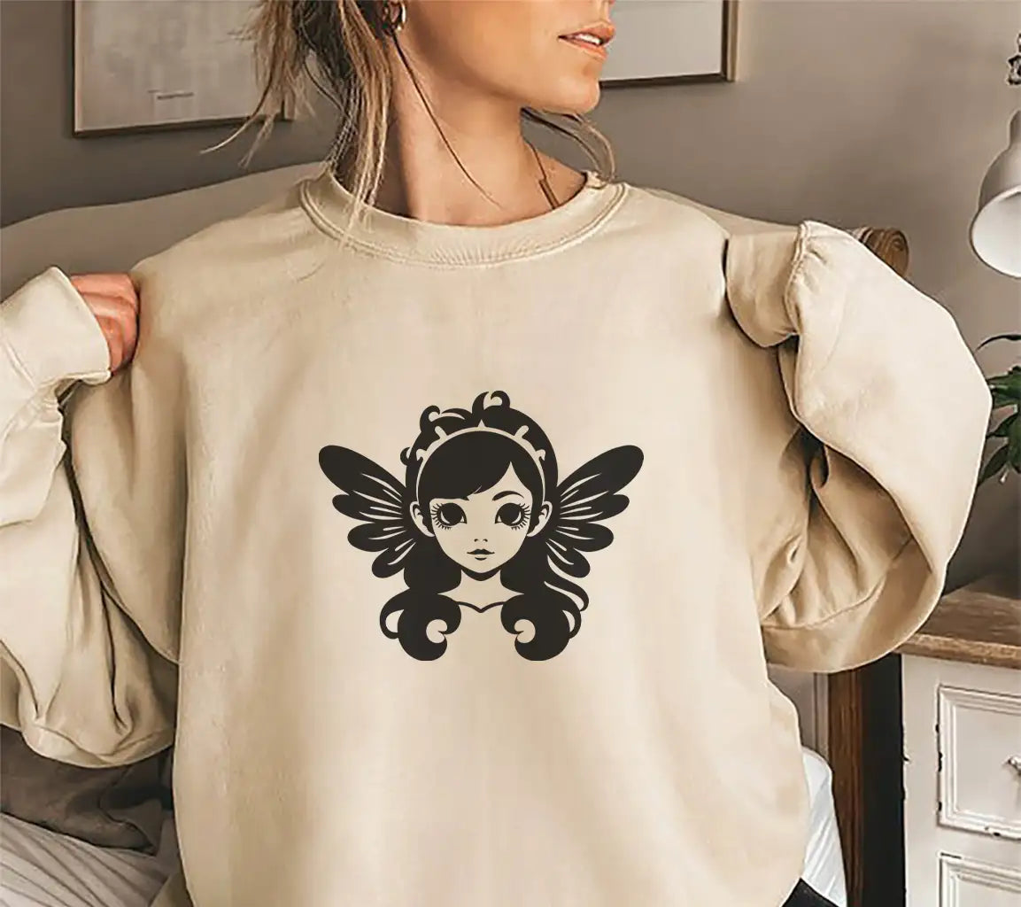 Cute Fairy with Wings SVG -  Cartoon Illustration SVG