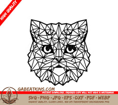  A Cats Face SVG - Geometric Cat Face SVG