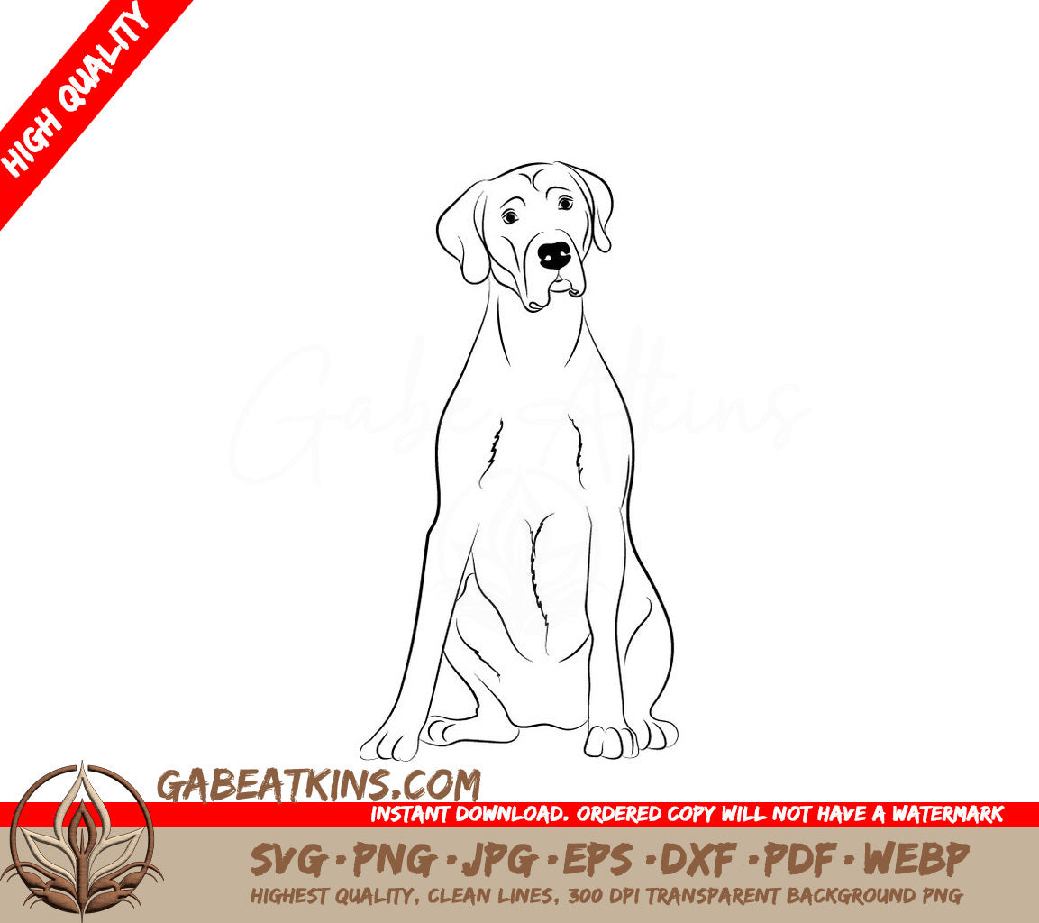 German Shorthaired Pointer Sitting SVG -  Drawing SVG