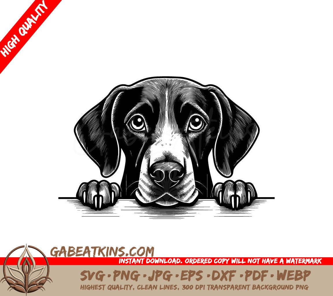 German Shorthaired Pointer Dog SVG -  Table Peek SVG