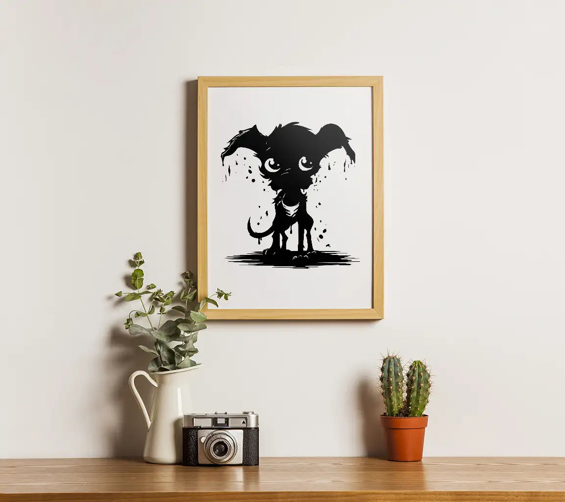 Ghoulish Dog of Doom SVG  Winged Hound Design Design SVG