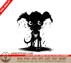 Ghoulish Dog of Doom SVG  Winged Hound Design Design SVG