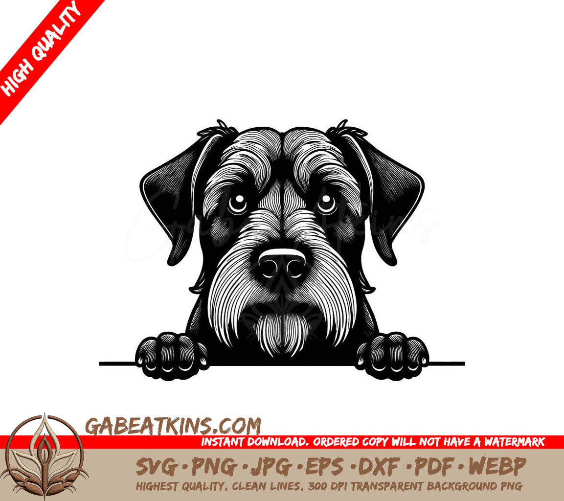 Giant Schnauzer with Beard SVG -  Dog Drawing SVG