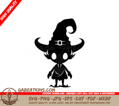  Witch with Horns SVG - Halloween Character Design Design SVG