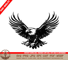 Gothic Triumph Tattoo Style Eagle Icon Inked Aviary Eagle with Skull Vector Logo Design SVG 