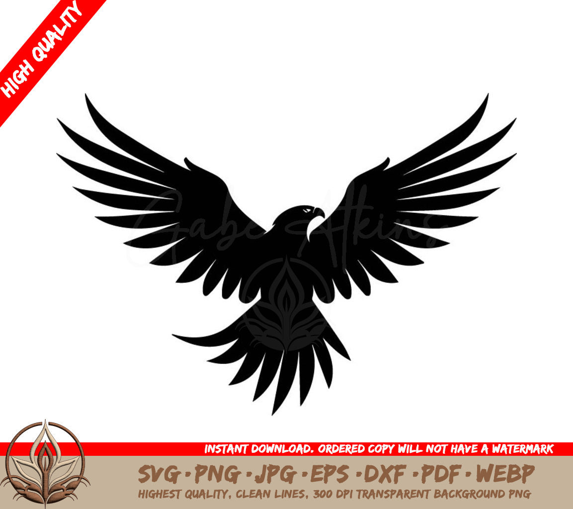 Graceful Raptor Emblem Vector Eagle Icon - SVG 