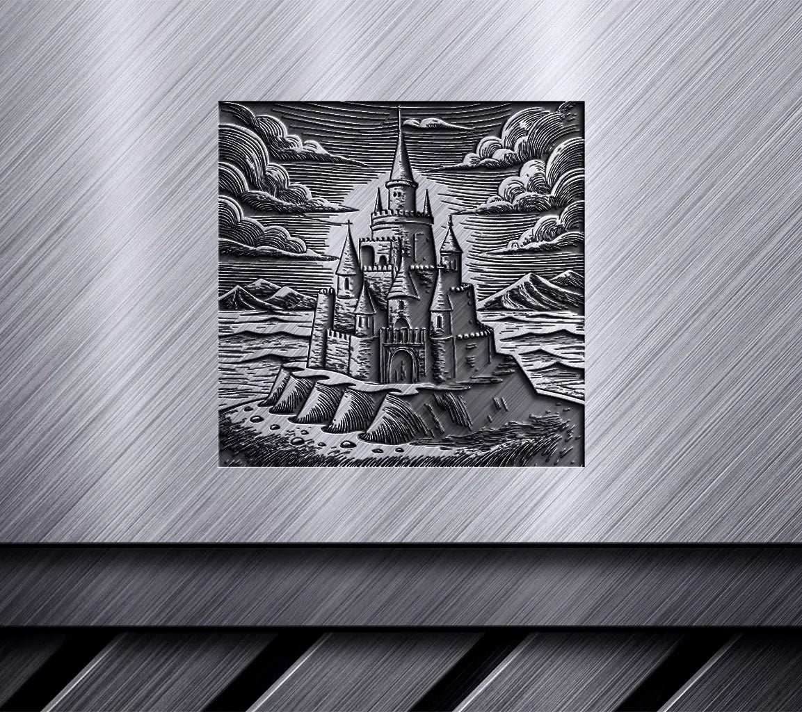  Ocean Castle SVG - Grand Sandcastle with Towers SVG