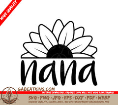  Sunflower Nana SVG - Grandma Gift Design SVG
