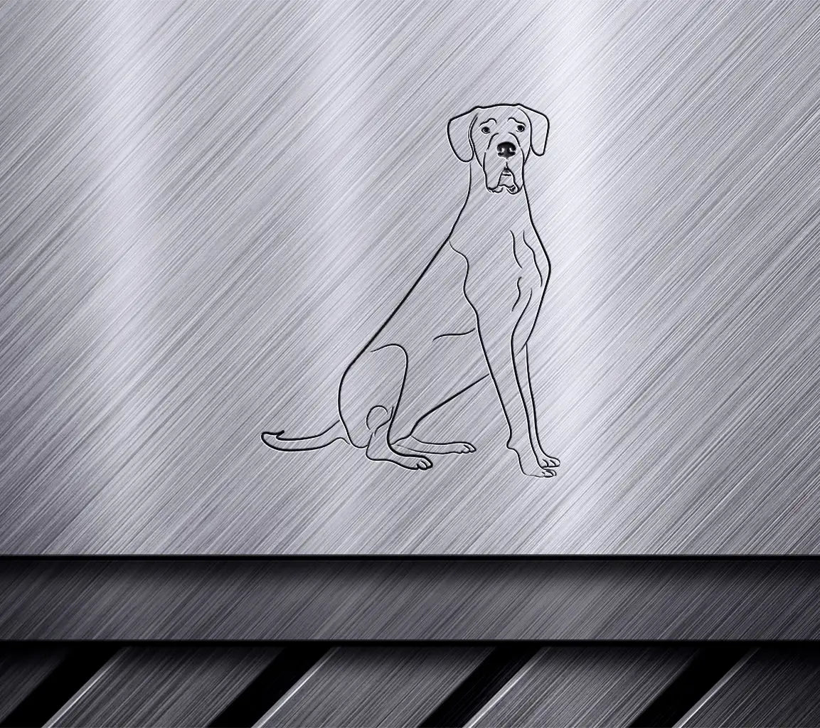 Great Dane Dog Face SVG -  Line Art SVG