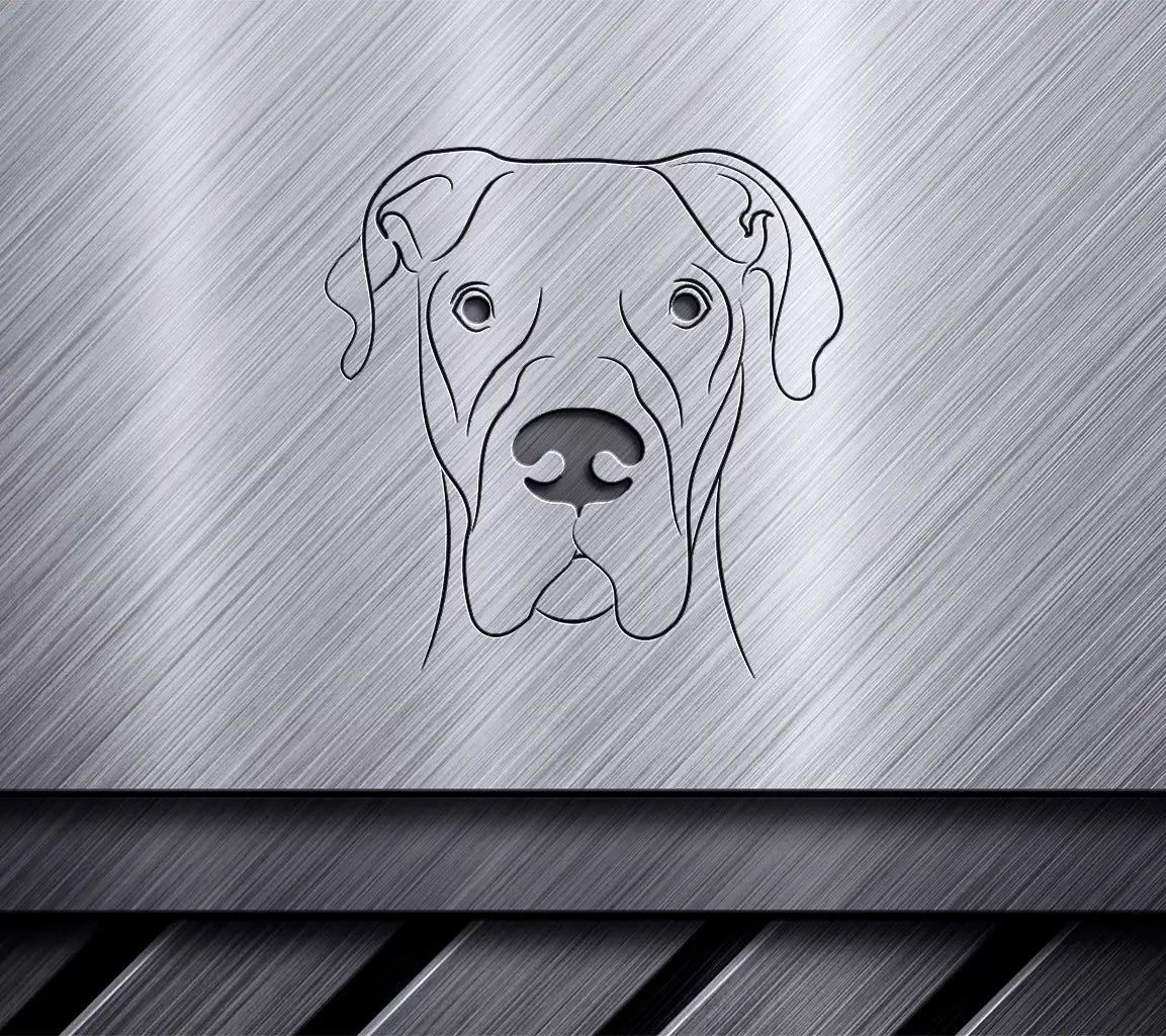 Great Dane Dog Face SVG -  Line Art SVG