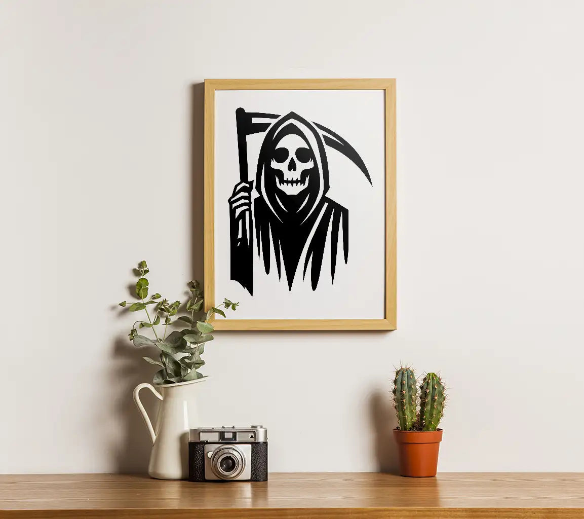 Grim Reaper with Scythe SVG - Halloween Clipart Design SVG